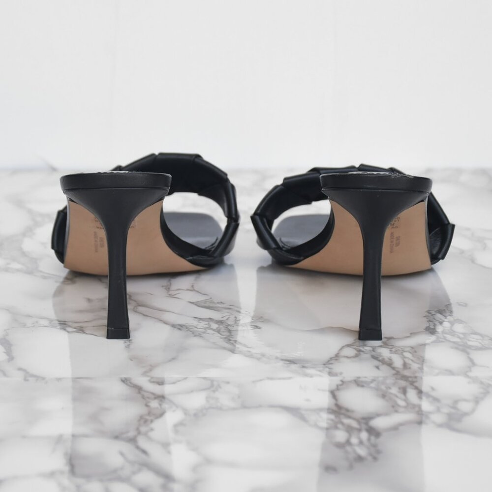 NWOT Vince Camuto Leather Endonta Pintucked Braided Heels Black Size 8 - Picture 4 of 6
